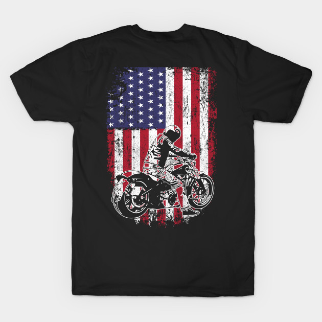 Motorbike American Flag Patriot Graphic USA Patriotic Biker by Kens Shop